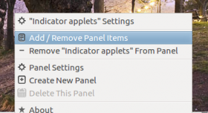 Add Renive Panel Applets